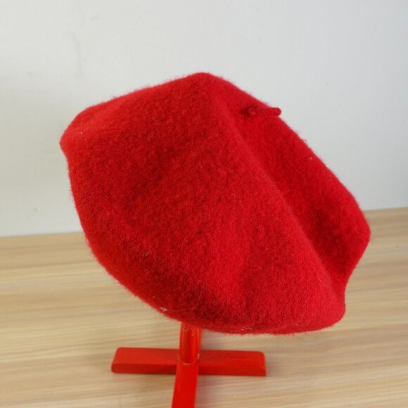 Vintage Betmar Hat Red Wool Felt Beret Cap Cabbie Ivy Newsboy Baker Boy 70s 80s - Picture 1 of 8